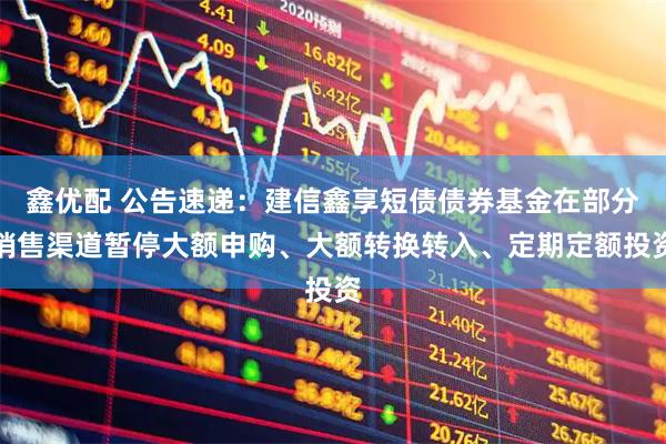 鑫优配 公告速递：建信鑫享短债债券基金在部分销售渠道暂停大额申购、大额转换转入、定期定额投资